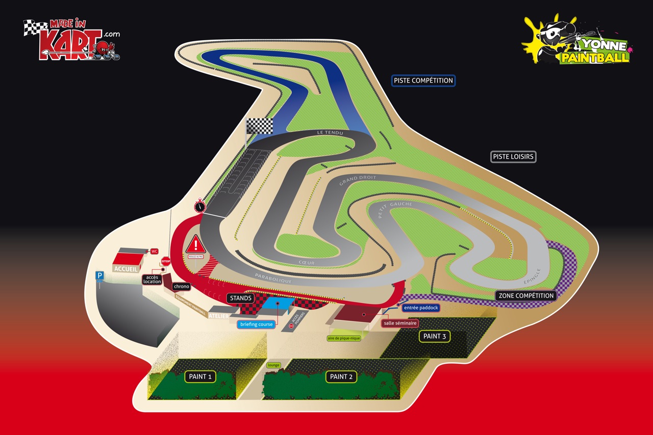 plan circuit karting paintball